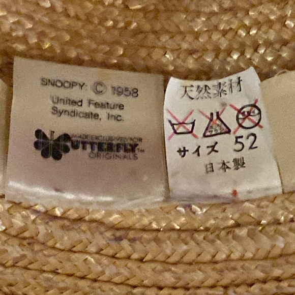 VTG 1958 Snoopy Super Beagle Straw hat. Japan. OS - Picture 9 of 10